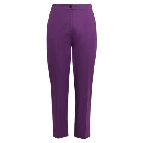 Marina Rinaldi Lila Chino Byxor med Elastisk Midja Purple, Dam