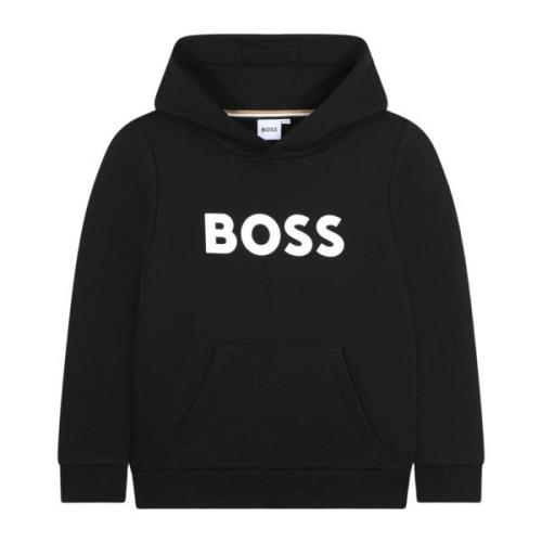 Hugo Boss Svart huvtröja med frontlogo Black, Herr