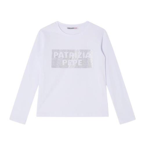 Patrizia Pepe Vita långärmade T-shirts för flickor White, Dam