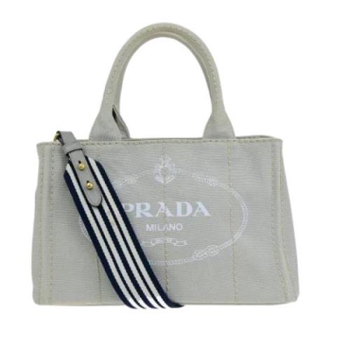 Prada Vintage Pre-owned Canvas prada-vskor Gray, Dam