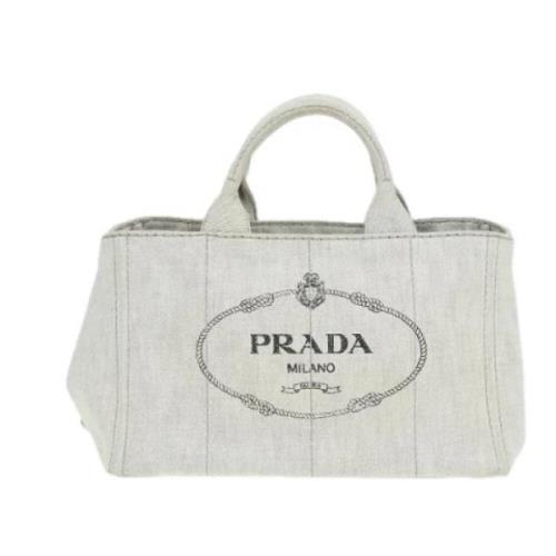 Prada Vintage Pre-owned Canvas prada-vskor Gray, Dam