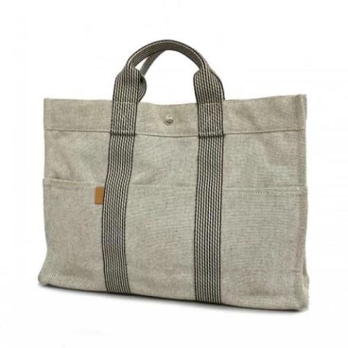 Hermès Vintage Pre-owned Canvas handvskor Gray, Dam