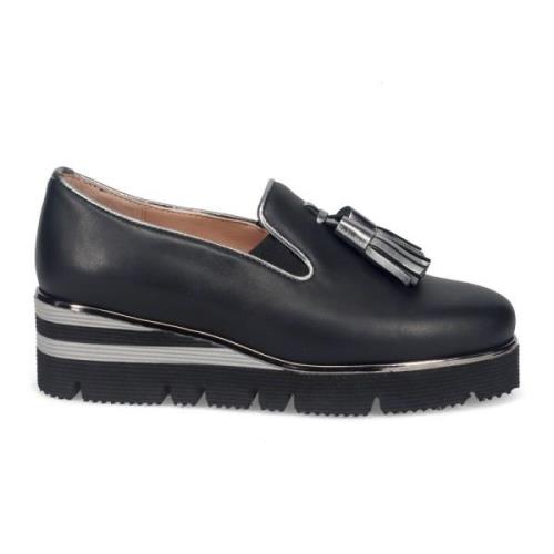 Sangiorgio Svart Läder Slip-On Sneakers Black, Dam