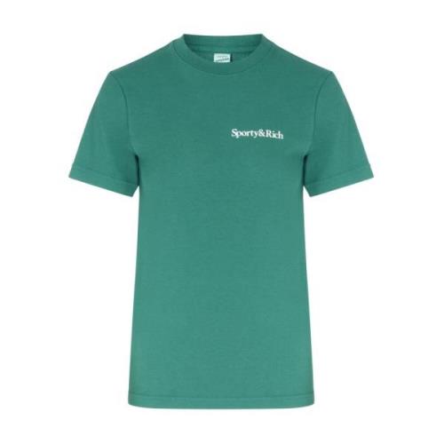 Sporty & Rich Hälsa är rikedom T-shirt Green, Dam