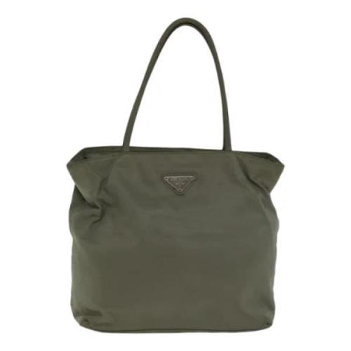 Prada Vintage Pre-owned Tyg totevskor Green, Dam