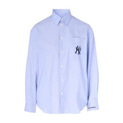 Sporty & Rich Yankees Serif Oversized Skjorta Blue, Dam