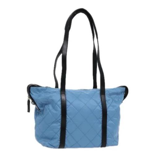 Prada Vintage Pre-owned Nylon totevskor Blue, Dam