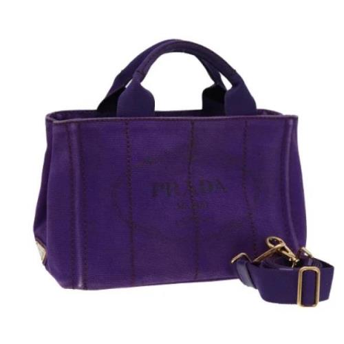 Prada Vintage Pre-owned Canvas prada-vskor Purple, Dam