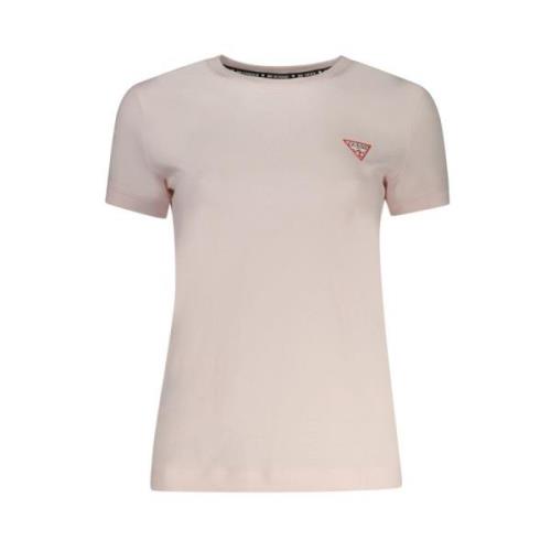 Guess Rosa Bomull T-shirt med Applikation Pink, Dam