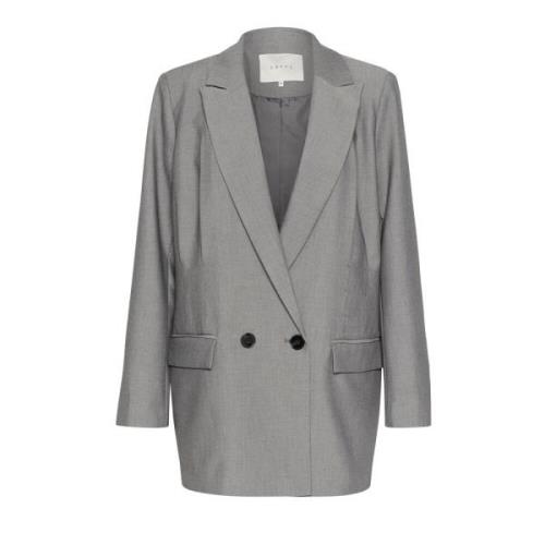 Kaffe Grå Melange Blazer Jacka Gray, Dam