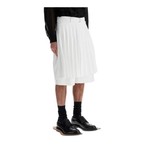 Comme des Garçons Kilt Panel Bermuda Shorts White, Dam