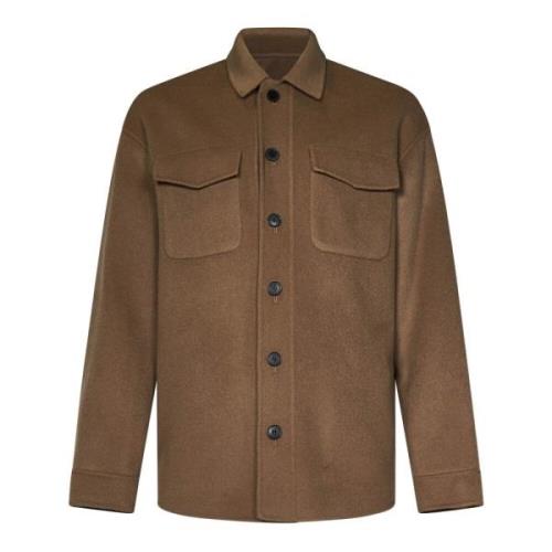 Low Brand Kamelull Skjorta Aw24 Brown, Herr