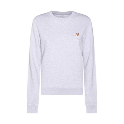 Maison Kitsuné Ljusgrå Bomullssweatshirt Gray, Dam