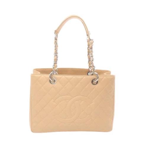 Chanel Vintage Pre-owned Canvas chanel-vskor Beige, Dam