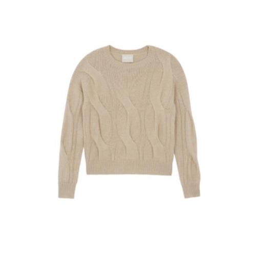 Kujten Kashmir Twisted Sweater i Beige Beige, Dam