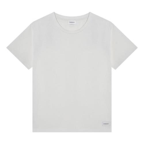 Saint Laurent Kortärmad rund hals T-shirt White, Dam