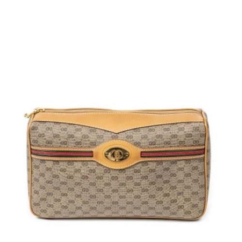 Gucci Vintage Pre-owned Belagd canvas gucci-vskor Beige, Dam