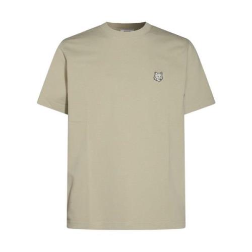 Maison Kitsuné Beige Bomull Logo T-shirt Beige, Herr