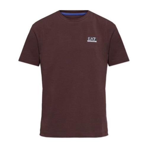 Emporio Armani EA7 T-shirt med tryckt logotyp Brown, Herr