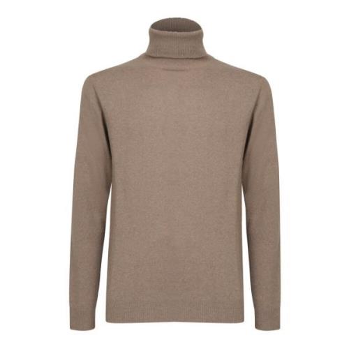 Daniele Fiesoli Beige Stickat Turtleneck Tröja Beige, Herr