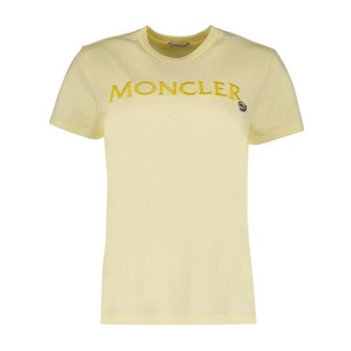 Moncler Logo Print Dam T-shirt Yellow, Dam