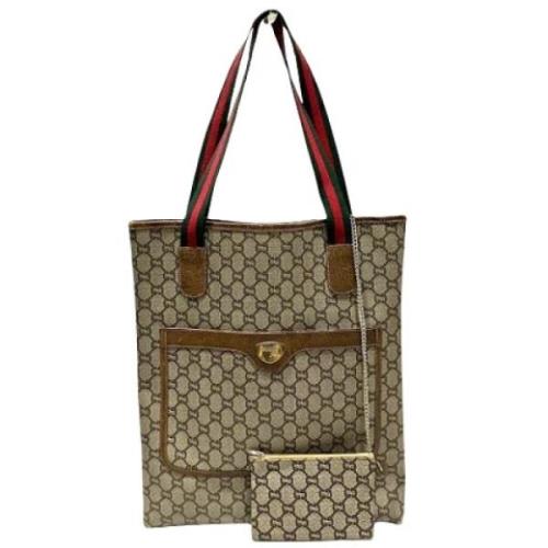 Gucci Vintage Pre-owned Canvas gucci-vskor Beige, Dam