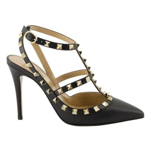 Valentino Garavani Rockstud Svarta Läderklackar Black, Dam