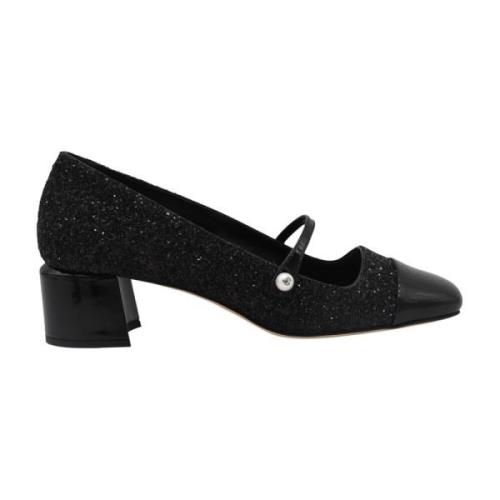 Jimmy Choo Svarta Elisa Pumps med Mesh-detalj Black, Dam