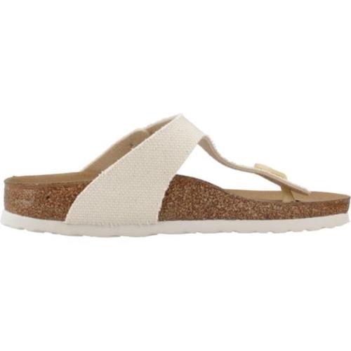 Birkenstock Rivet Logo Textil Flip Flops Beige, Dam