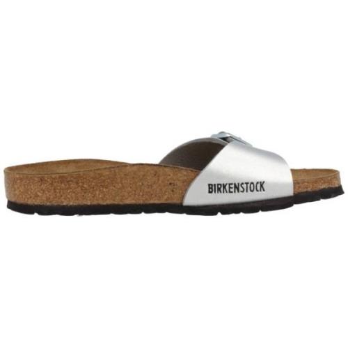 Birkenstock Silver Slide Sandaler Madrid Stil Gray, Dam