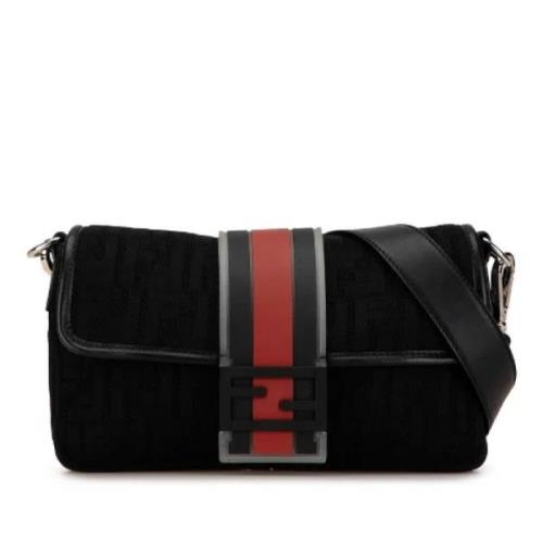 Fendi Vintage Pre-owned Canvas axelremsvskor Black, Dam