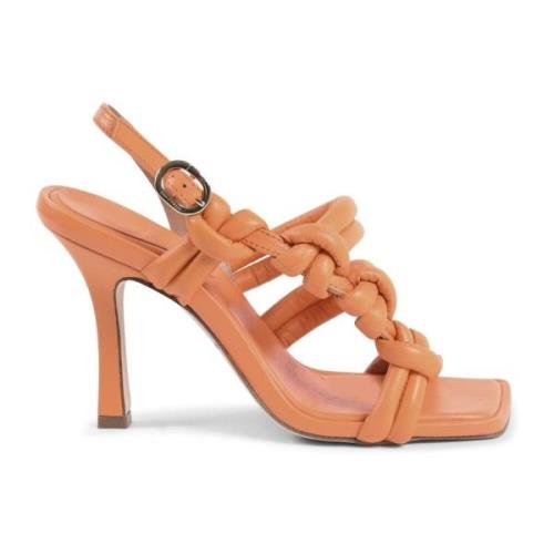 Dee Ocleppo Knotted Leather Sandal - Orange Orange, Dam