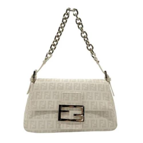 Fendi Vintage Pre-owned Belagd canvas fendi-vskor White, Dam