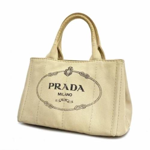 Prada Vintage Pre-owned Canvas prada-vskor Beige, Dam