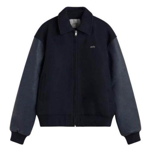 Arte Antwerp Blommig Broderad Varsity Jacka Blue, Herr