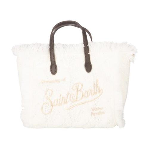 MC2 Saint Barth Vinter Mini Vanity Fringe Väska Vit White, Dam