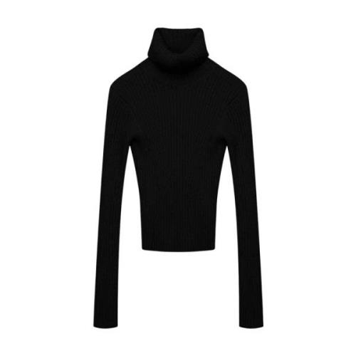 Staud Elegant Turtleneck Stickad Topp Black, Dam