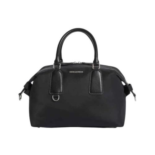 Dsquared2 Nylon Mini Väska med Lärdetaljer Black, Dam