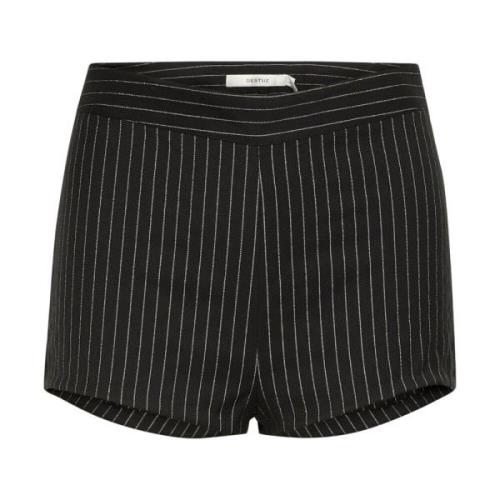 Gestuz Randiga höga midjeshorts & trosor Black, Dam