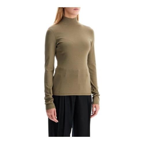 Lemaire Turtle Neck Lätt Jersey Topp Green, Dam