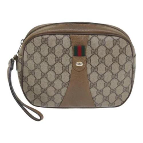 Gucci Vintage Pre-owned Canvas kuvertvskor Beige, Dam