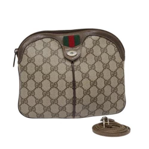 Gucci Vintage Pre-owned Canvas axelremsvskor Beige, Dam