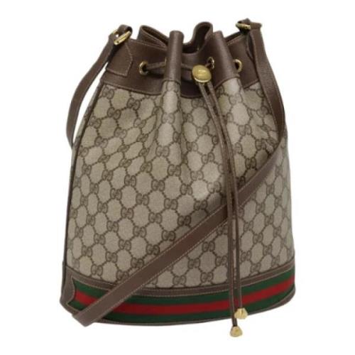 Gucci Vintage Pre-owned Laeder axelremsvskor Beige, Dam