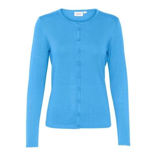 Saint Tropez Enkel Azure Blue Cardigan Blue, Dam