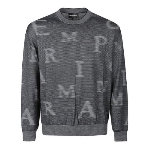 Emporio Armani Stilren Monogram Sweater Gray, Herr