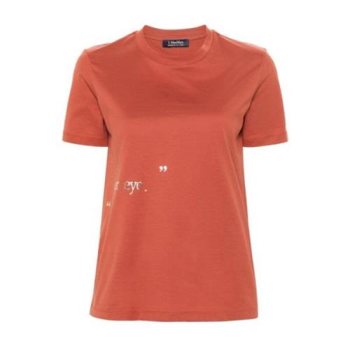 Max Mara Bomullst-shirt med logotyptryck Orange, Dam