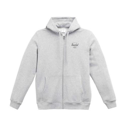 Herschel Grå Bomull Basic Zip Hoodie Män Gray, Herr