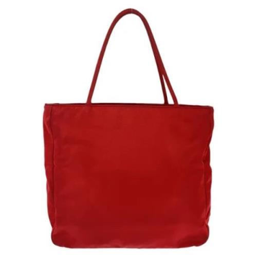 Prada Vintage Pre-owned Canvas totevskor Red, Dam