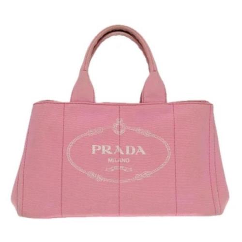 Prada Vintage Pre-owned Canvas totevskor Pink, Dam