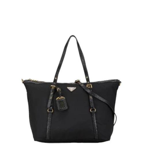 Prada Vintage Pre-owned Canvas totevskor Black, Dam